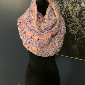 Hand Knit Pink Infinity Scarf, Most Sold Popular Items, Womens gift for mom, free shipping, KAtangledAdventures