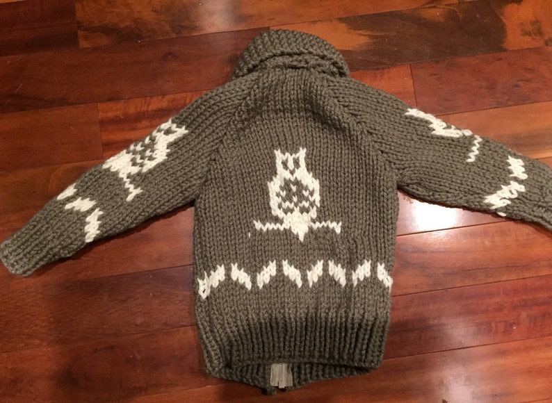 Child's Sweater Cowichan Style Sweater Vintage Style Cowichan Sweater Retro Camping RV Outdoors Boho Hippy Sweater Siwash Sweater image 5