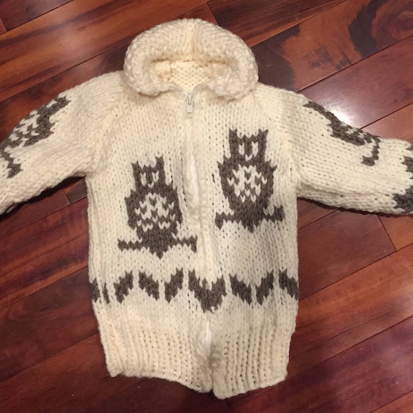 Child's Sweater Cowichan Style Sweater Vintage Style Cowichan Sweater Retro Camping RV Outdoors Boho Hippy Sweater Siwash Sweater