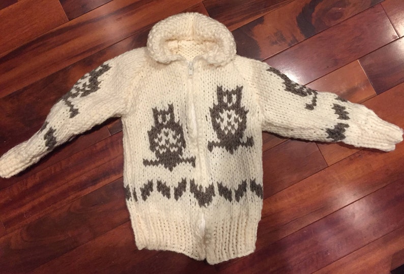 Child's Sweater Cowichan Style Sweater Vintage Style Cowichan Sweater Retro Camping RV Outdoors Boho Hippy Sweater Siwash Sweater image 1