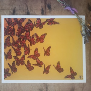 Yellow Monarch | Fine Art Print, Giclée, Butterfly Art, Insect Art, Oil Painting