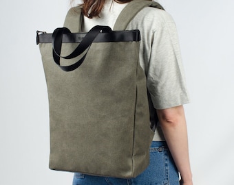 Canvas backpack, Military backpack for men, Laptop waterproof handmade backpack women, Personalized college backpack, Minimalist backpack
