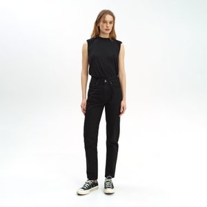 Custom Black Mom Jeans, Best Mom Jeans, High Rise Jeans, 80s Mom Jeans, Trendy Jeans 2023, Mom Black Jeans