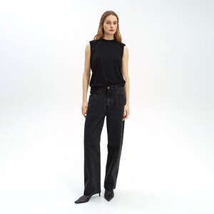 Loose Fit Mid Rise Womens Jeans, Loose Wide Leg Jeans, Relaxed Fit Ladies Jeans, Mid Jeans Baggy Jeans Women, Wide Leg Jeans Women,
