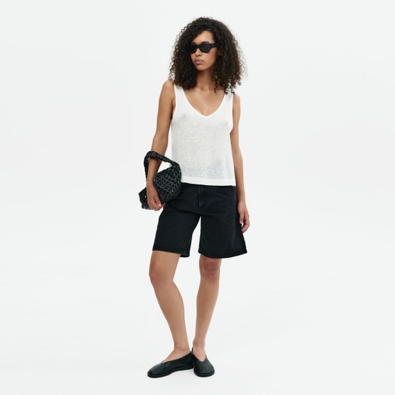 パンツ THE ATTICO Women Shorts  Burmudas 24A247WCP43W046 100 Black The Attico Wide black cotton Bermuda shorts | TheDoubleF