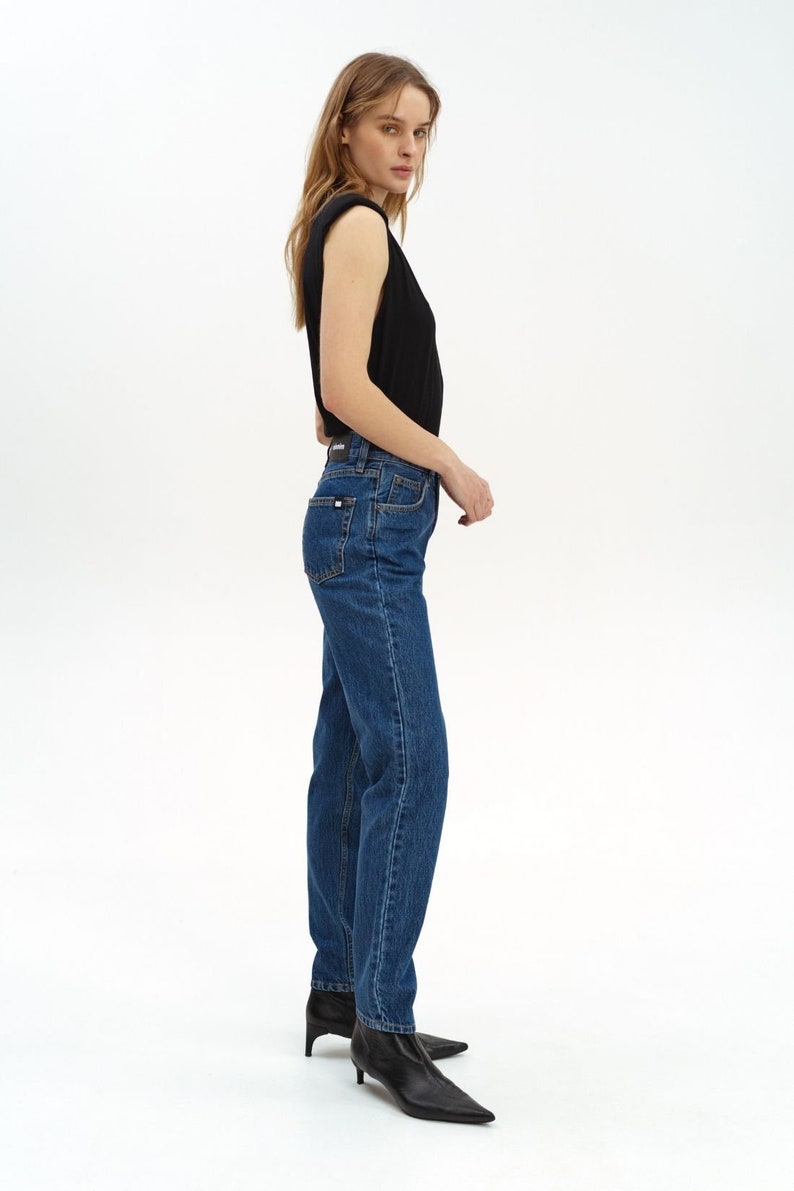 Mom Jeans, Best Mom Jeans, High Rise Mom Jeans, 80s Mom Jeans, Jeans for Mom, Dark Blue Jeans, Work Classic Jeans, Trendy Jeans image 7