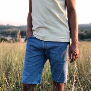 Jean shorts, Custom 90s 70s shorts, Denim mens vintage shorts, Biker sweat levi shorts image 3