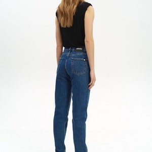 Mom Jeans, Best Mom Jeans, High Rise Mom Jeans, 80s Mom Jeans, Jeans for Mom, Dark Blue Jeans, Work Classic Jeans, Trendy Jeans image 6