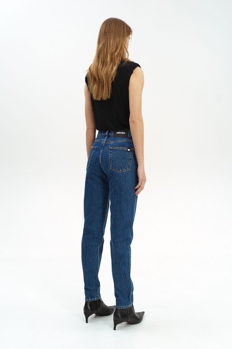 Mom Jeans, Best Mom Jeans, High Rise Mom Jeans, 80s Mom Jeans, Jeans for Mom, Dark Blue Jeans, Work Classic Jeans, Trendy Jeans image 6