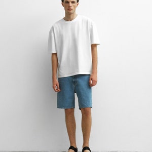 Jean shorts, Custom 90s 70s shorts, Denim mens vintage shorts, Biker sweat levi shorts image 1