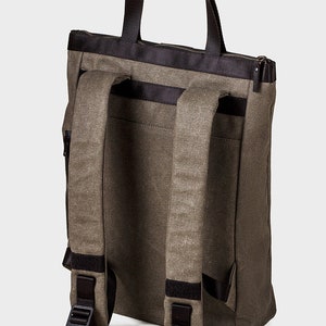Canvas backpack, Military backpack for men, Laptop waterproof handmade backpack women, Personalized college backpack, Minimalist backpack image 4