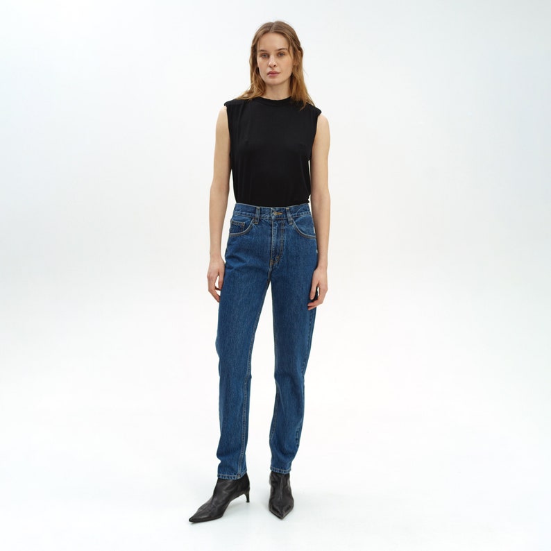 Mom Jeans, Best Mom Jeans, High Rise Mom Jeans, 80s Mom Jeans, Jeans for Mom, Dark Blue Jeans, Work Classic Jeans, Trendy Jeans image 1