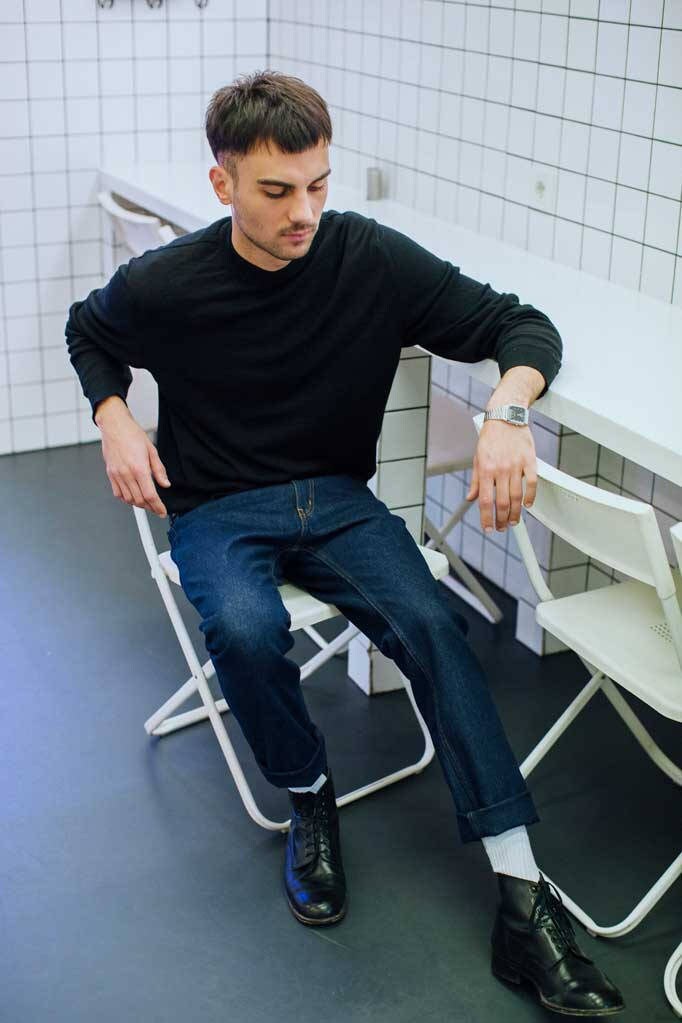 Men Dark Blue Jeans Custom Denim Slim Fit Jeans Men Vintage Etsy