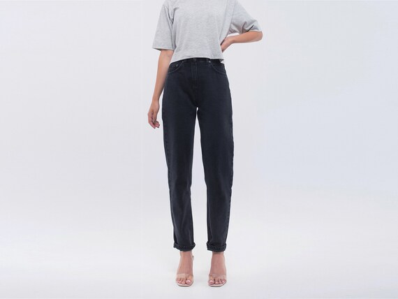 dark grey mom jeans