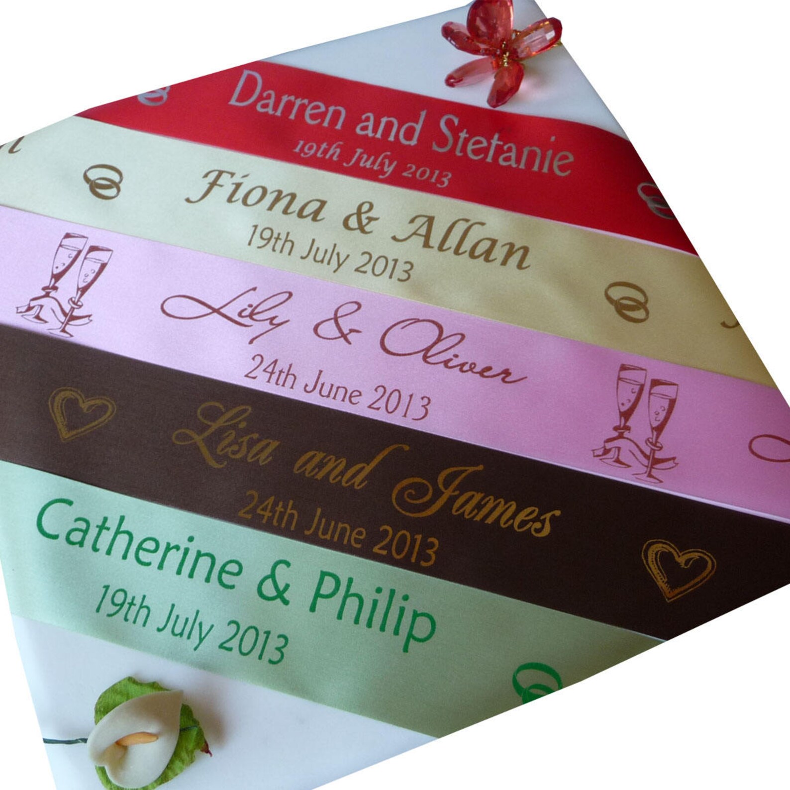 Personalised Wedding Ribbon 45mm Wide - Etsy UK