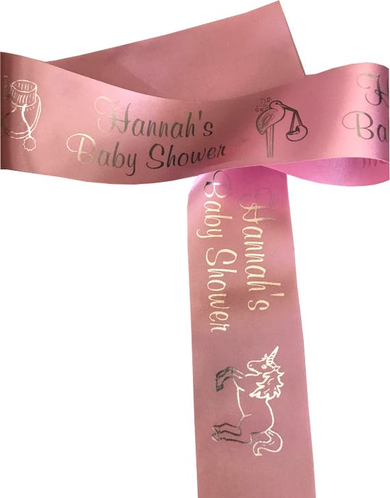 BABY SHOWER Ribbon Personalised Customise and Add to Cake 