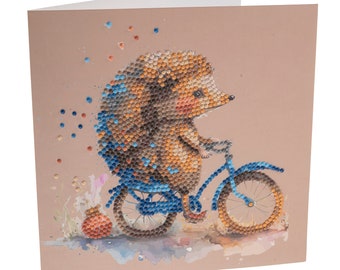 Craft Buddy Cute BABY HEDGEHOG Crystal Art DIY greeting Card or picture kit, Personalised free if giving as a gift ideal for adult or child