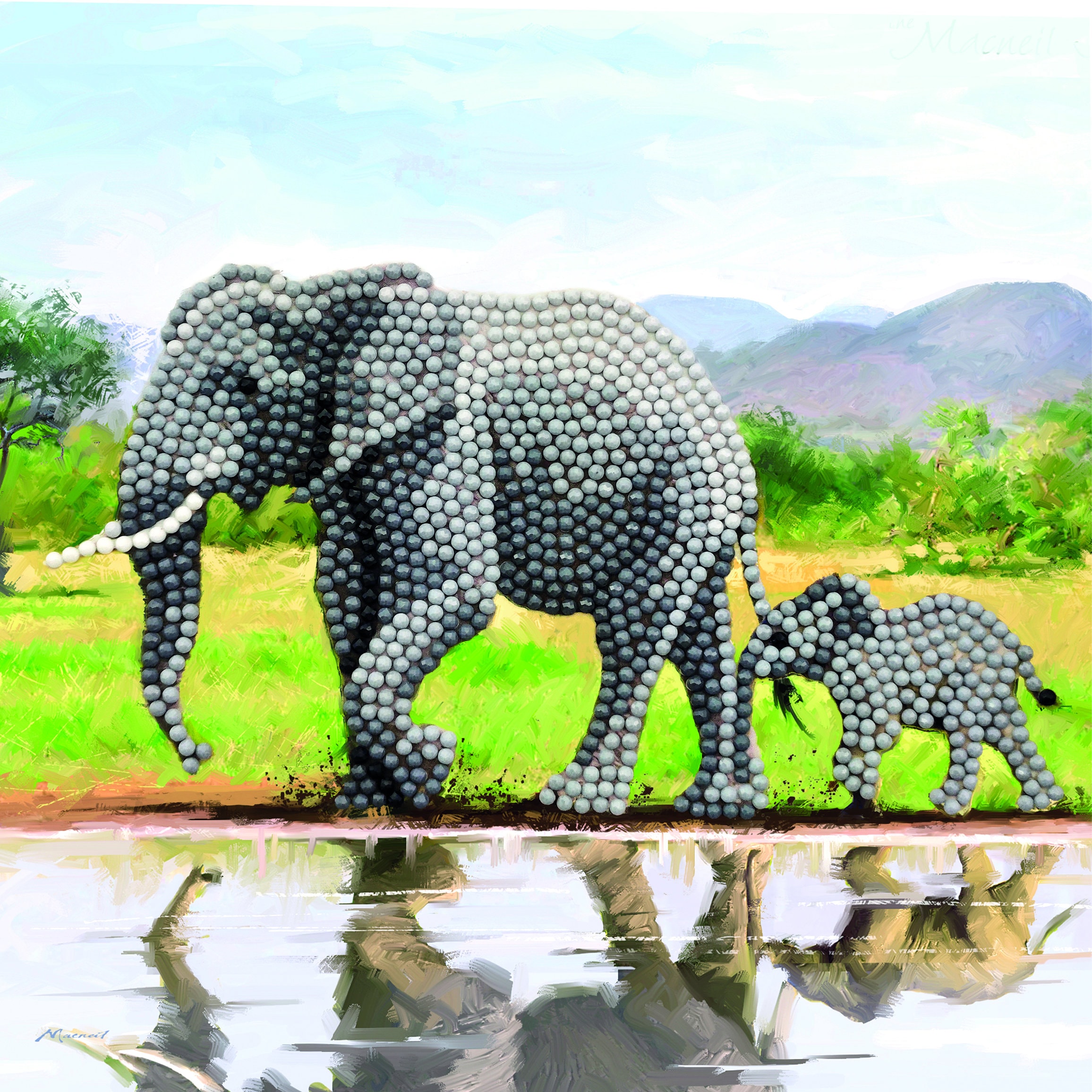 Craft Buddy Crystal Art „Elefant“ – 16x16 Cm Kristallbild Zum Bekleben, Inkl. Kristalle, Stift Und Anleitung