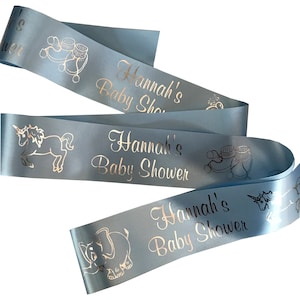 BABYSHOWER-lint gepersonaliseerd, aan te passen en toe te voegen aan taart, wasmand, bloemen, decoraties, kaarten, enz.