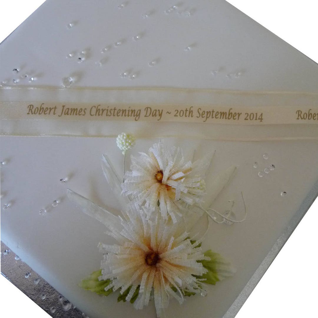 Christening Ribbon Personalised Organza & Satin, First Holy Communion ...