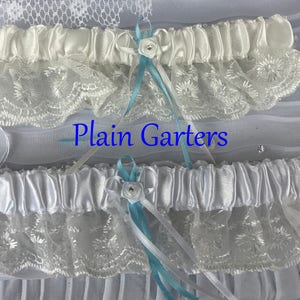 Wedding Bridal Garter with Personalised ribbon, Satin & Lace can be Customised for Something Blue, or a Keepsake Lingerie gift, image 7