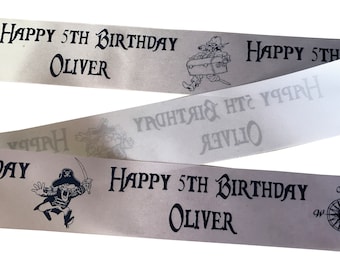 Children's age birthday personalised ribbon age 1 - 10, Custom ribbon, 45mm wide, min. order 1 metre, cake ribbon, gift wrap, decoration etc