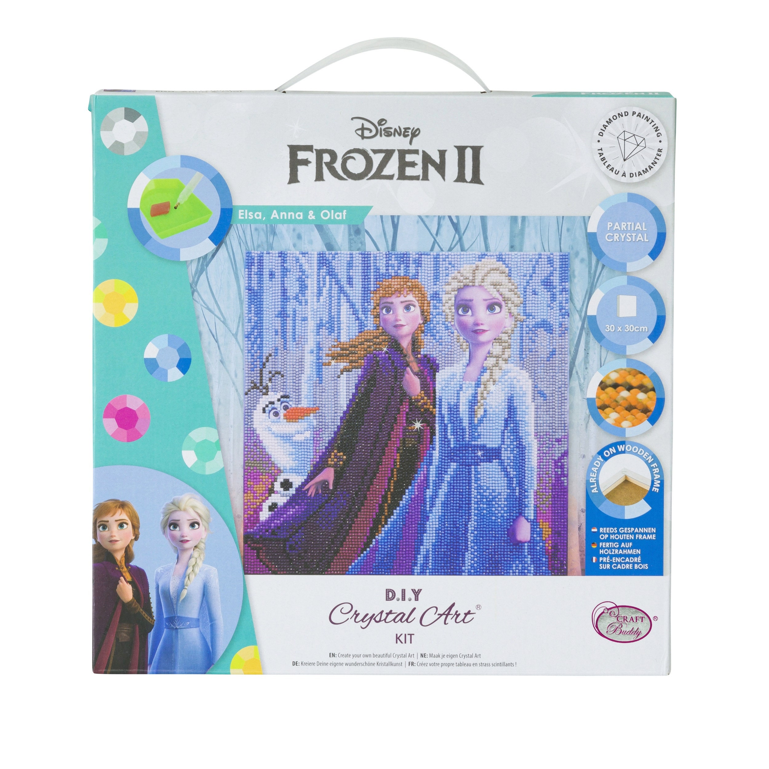 Disney Elsa Anna & Olaf Frozen Crystal Art DIY Picture Kit Ready to Hang  Once Complete, by Craft Buddy, 30 X 30 Cm Like Diamond Painting -   Sweden