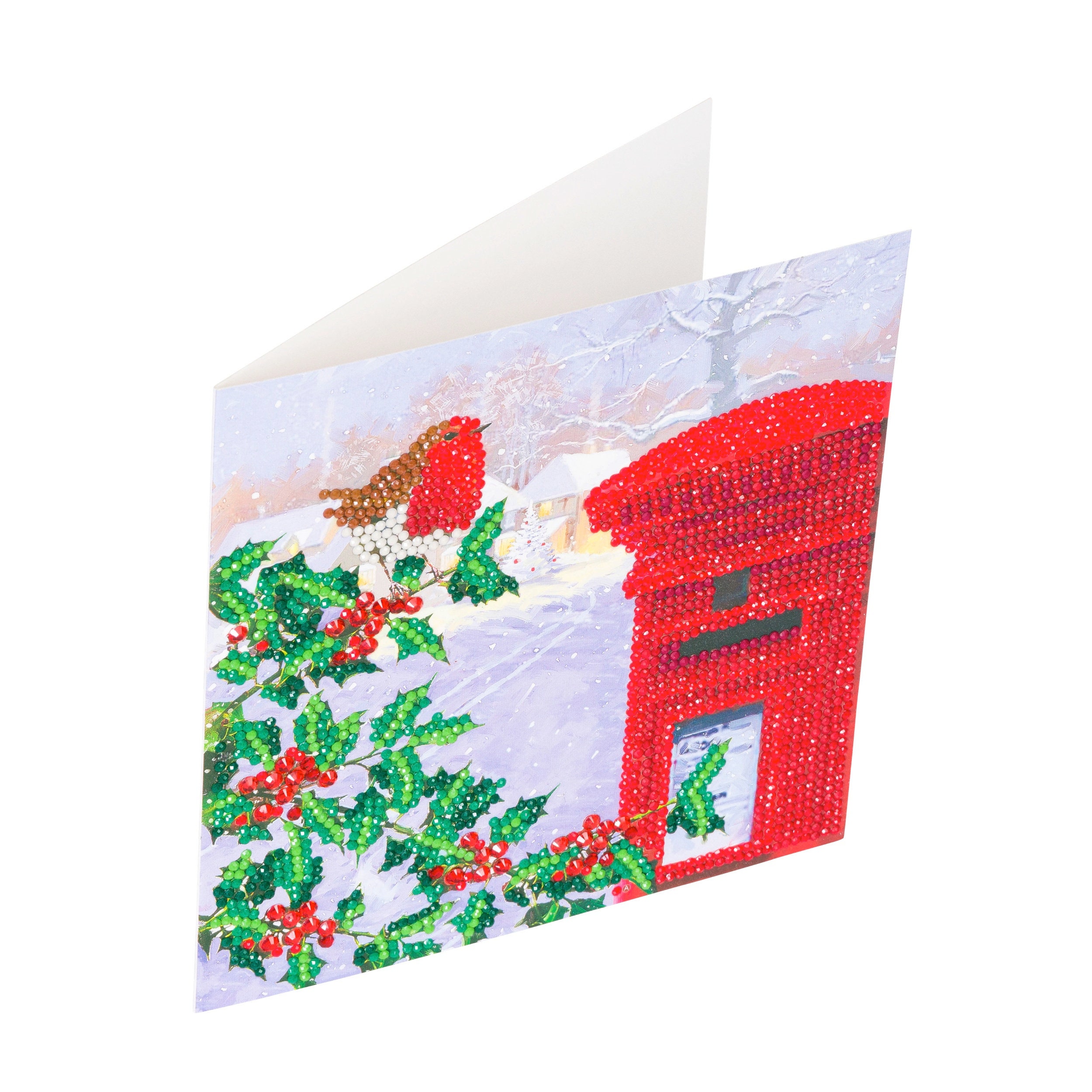 Crystal Art D.I.Y Christmas Card Kit ROBIN POSTBOX by Craft Etsy UK