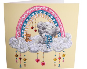 Me to You Crystal Art D.I.Y NEW BABY card by Craft Buddy, Personalised free if giving as a gift