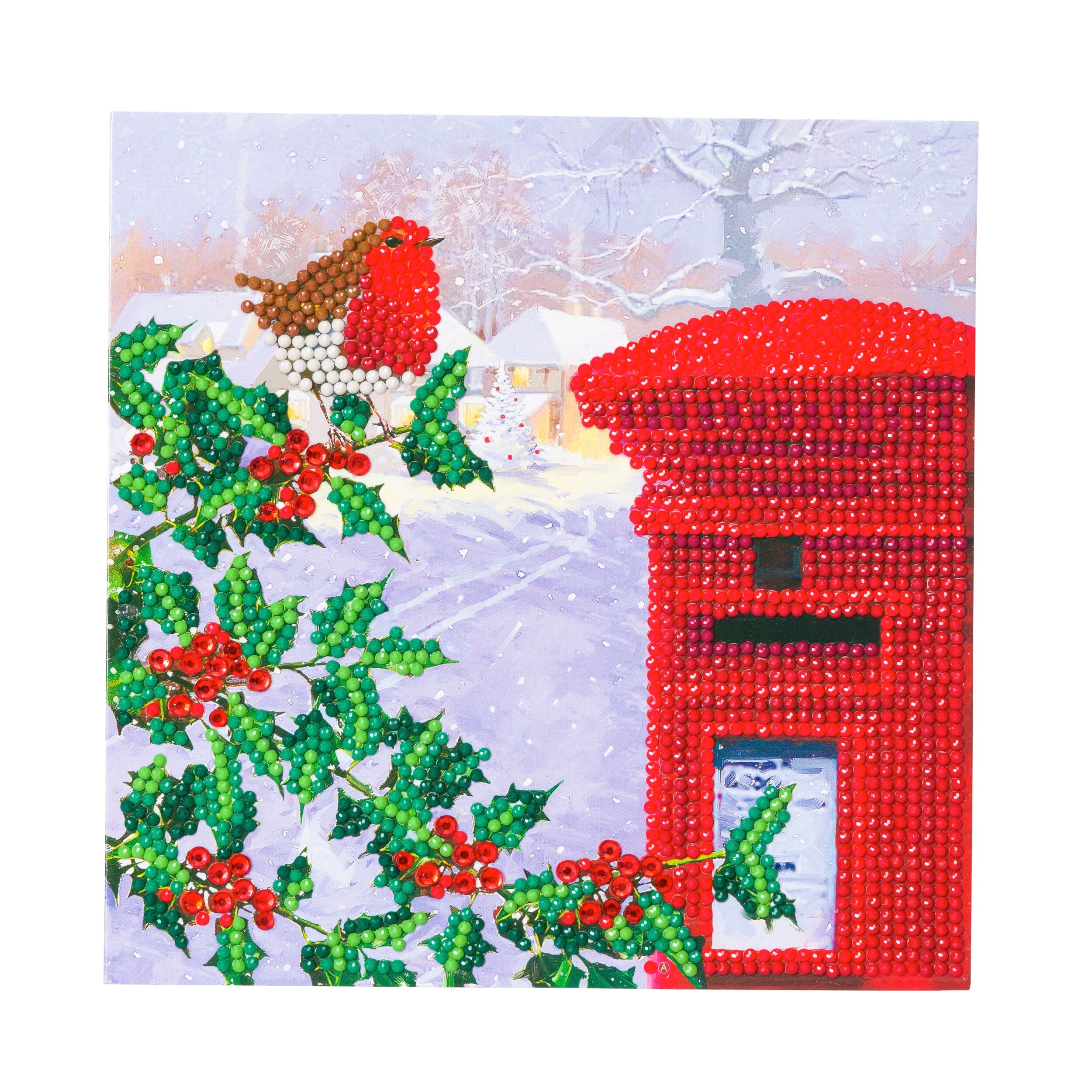 Crystal Art D.I.Y Christmas Card Kit ROBIN POSTBOX by Craft Etsy UK