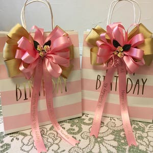 Ribbon Bow PERSONALISED handmade Gifts Cake Cars Decoration bouquet flowers Trophy Cups Awards WEDDINGS Birthdays Anniversary Christening