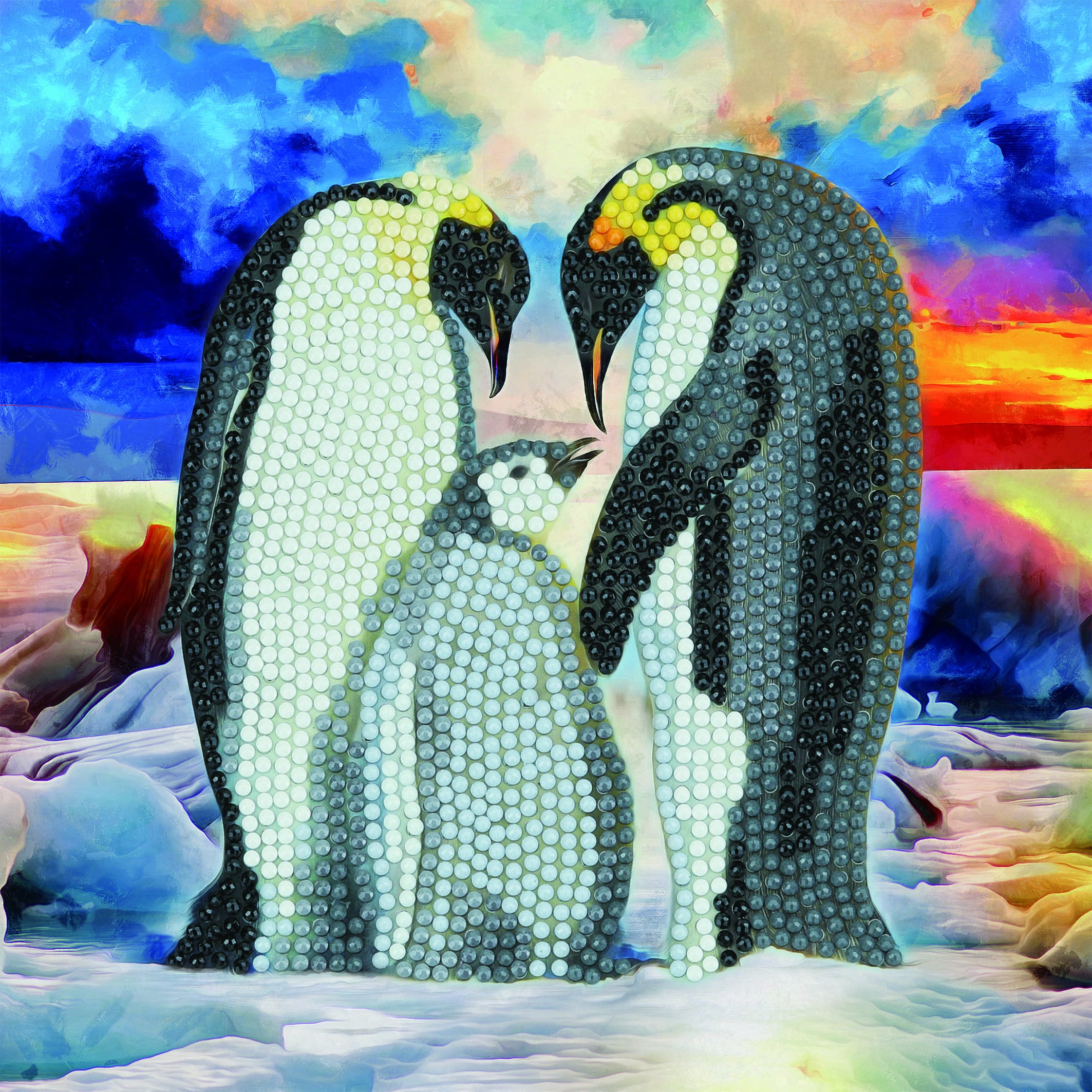 DIY Full Drill Round Diamond Painting Kits Two Penguins Kit Art Animal Couple DIY Full Drill Round Diamond Painting Kits Two Penguins Kit Art Animal Couple