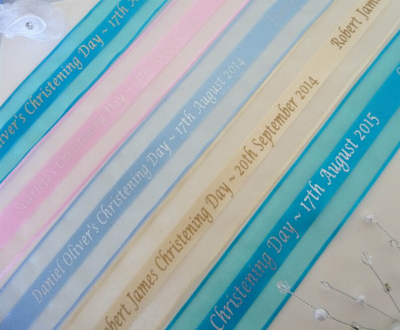 Christening Ribbon Personalised Organza & Satin, First Holy Communion ...