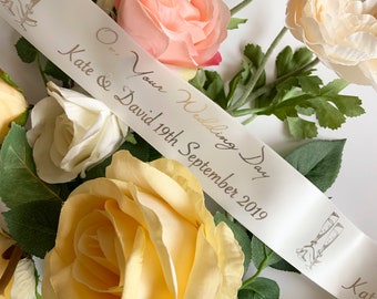 Personalised Wedding Ribbon 45mm wide