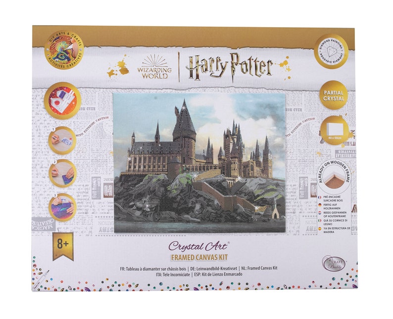 Harry Potter Hogwarts Castle Crystal Art DIY picture kit ready to hang once complete, by Craft Buddy, 40 x 50 cm, like Diamond Painting image 4