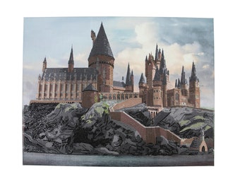 Harry Potter Hogwarts Castle Crystal Art DIY picture kit ready to hang once complete, by Craft Buddy, 40 x 50 cm, like Diamond Painting