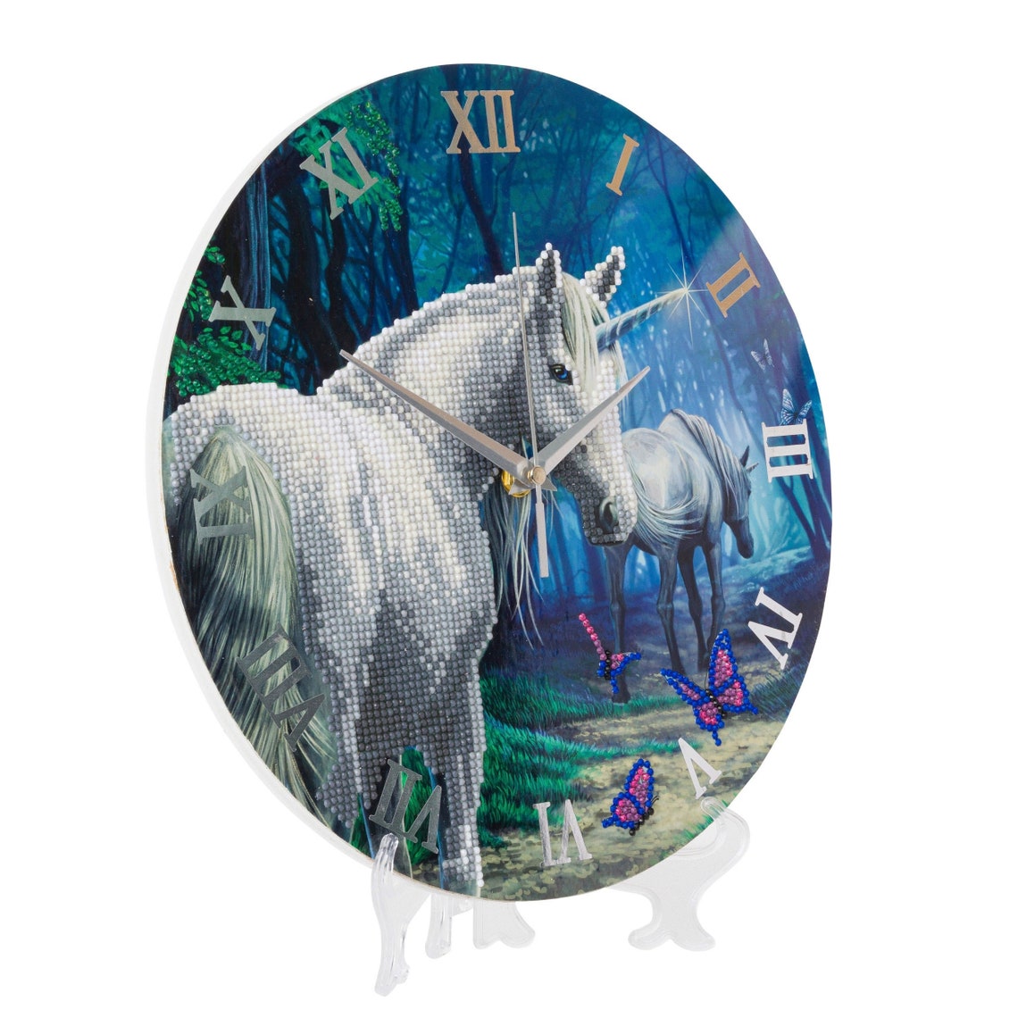 DIY Unicorn CLOCK Making Kit Using Crystal Art by Craft Buddy Etsy