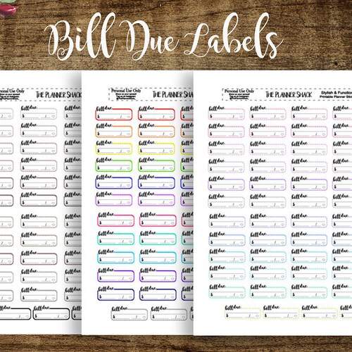 Bill Due Printable Planner Stickers Instant Download | Etsy