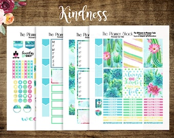 Kindness // 2017 Big Happy Planner // Printable Planner Stickers // Cactus // Succulents // Printables // Summer // Planner Stickers