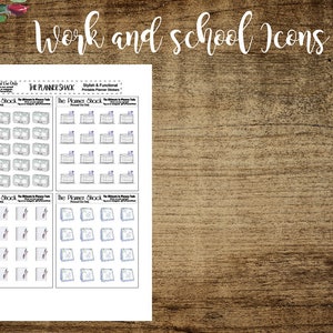 Work Icons | School Icons | Planner Icons | Printable Planner Stickers ...