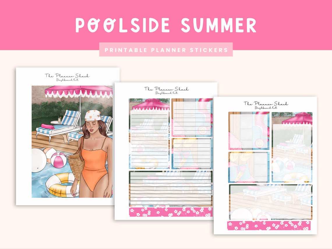 Pool Side Notes.notebook Poolside Summer Dashboard | Notes Pages | Erin Condren | 7 X 9 ...