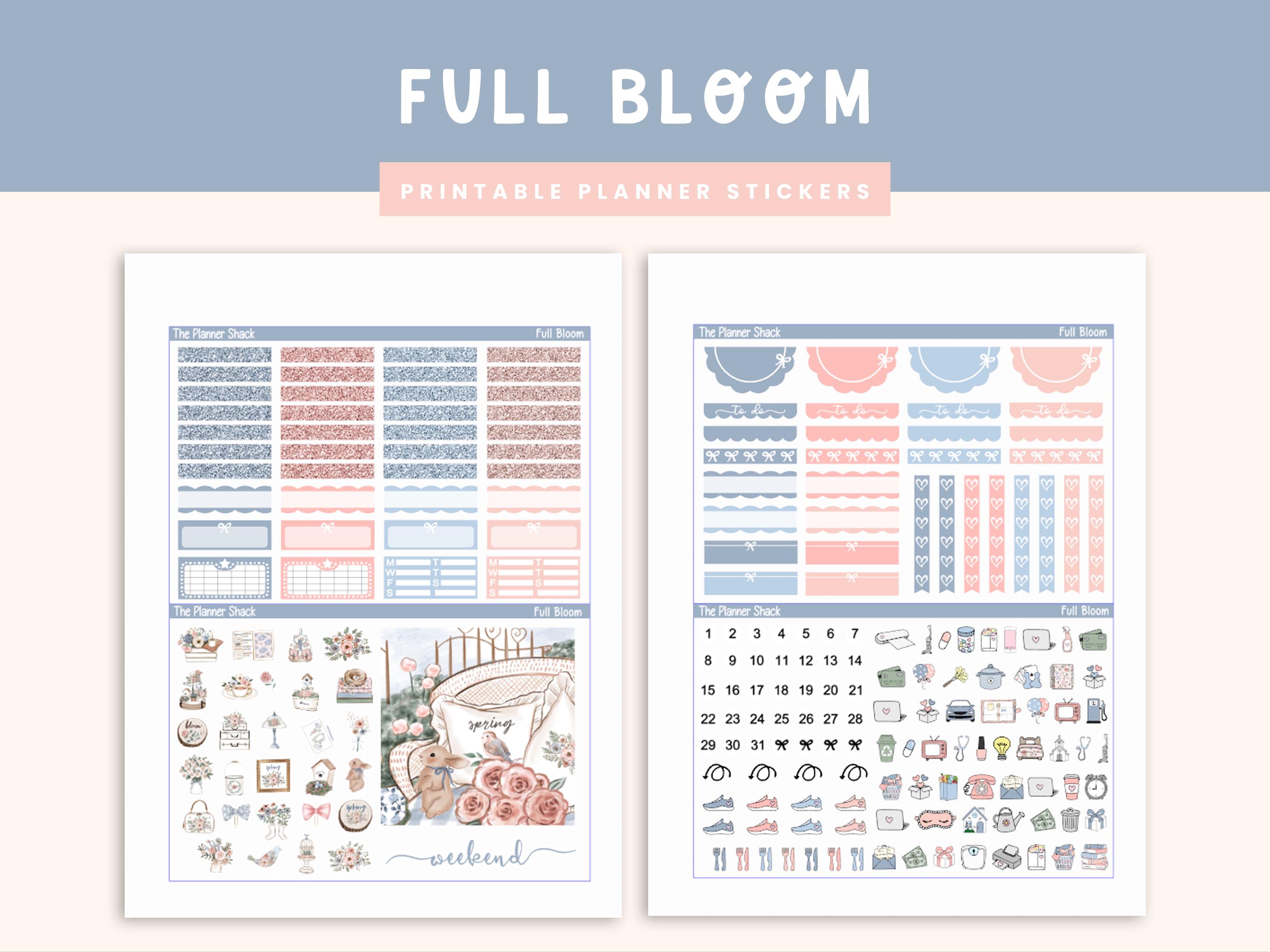 Weekly Bloom Chart Printable Full Bloom Weekly | Erin Condren | Vertical Weekly | Spring ...