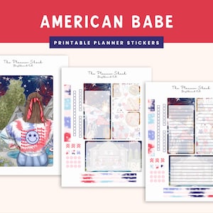 A5 Daily Duo Notes Pages | Dashboard | American Babe | 4th Of July Notes Pages | Printable Planner Stickers | Notes Pages | Summer
