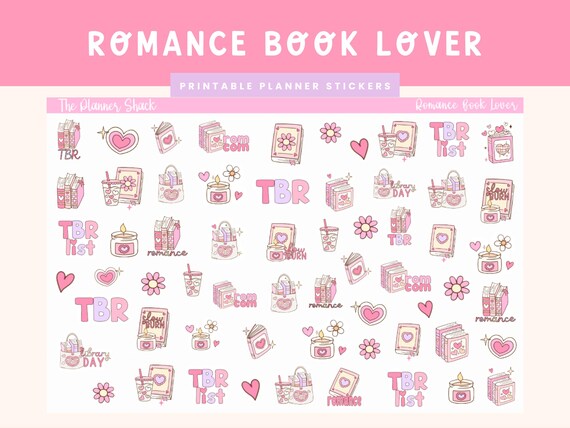 Printable Romance Book Lover | Romance Book Lover | Book Lover | Printable Planner Stickers | Slow Burn Book Lover | Printable Stickers