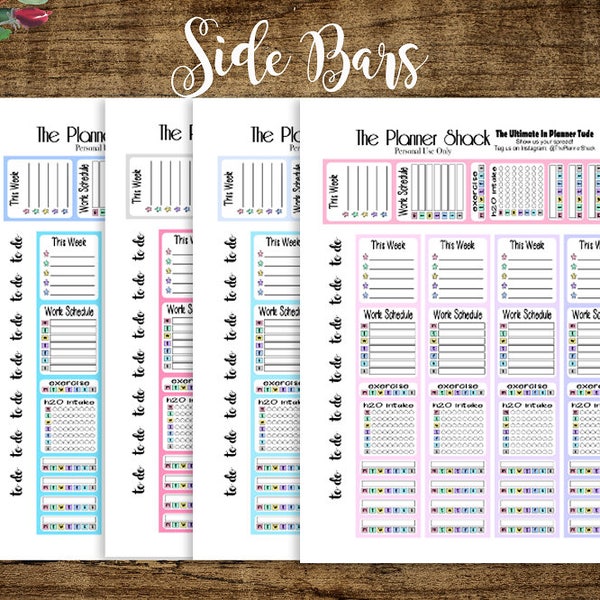 Printable This Week Pastel Sidebar | Printable Planner Stickers | Printable Stickers | Planner Printables | Weekly Tasks | Sidebar