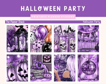 Printable Glam Halloween Weekly | Erin Condren | Vertical Weekly | Halloween | Halloween Weekly | Halloween Party | Printable Stickers