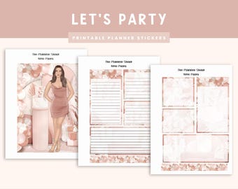 Let's Party Note Pages | Notes Pages | Erin Condren | 7 x 9" Planners | Printable Planner Stickers | Birthday  | Celebration | Anniversary