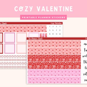 Printable A5 DAILY DUO Weekly | Gemütlicher Valentinstag | Valentinstag wöchentlich | Druckbare Planer Aufkleber | Druckbare Aufkleber | A5 tägliches Duo