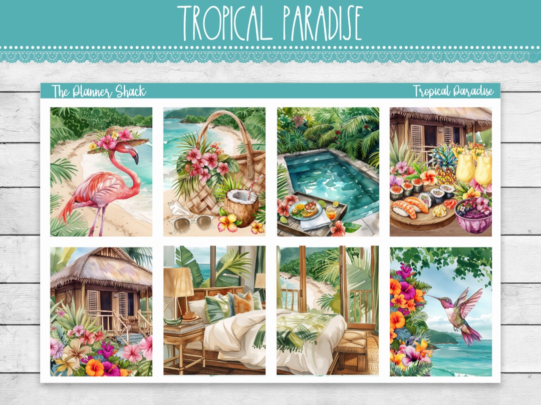 Printable Tropical Paradise Weekly | Erin Condren | Vertical Weekly ...