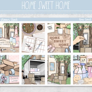 Printable Wochenübersicht | Erin Condren | Vertikal Weekly | Umzugstag | Neues Haus| Druckbare Planer Aufkleber | Druckbare Aufkleber